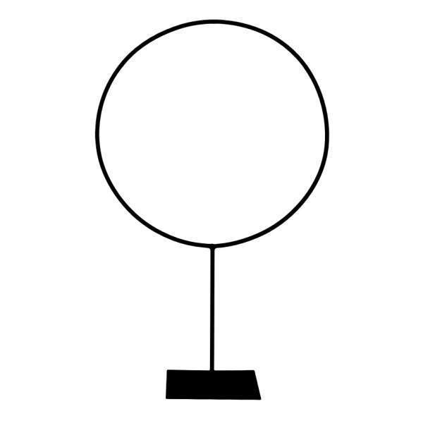 Levně Dekorace kruh RUJFII na podstavci kovový stříbrný 80cm