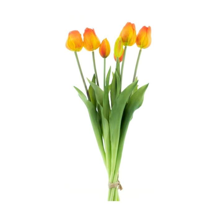 Levně Tulipán SALLY ve svazku umělý oranžový 7ks