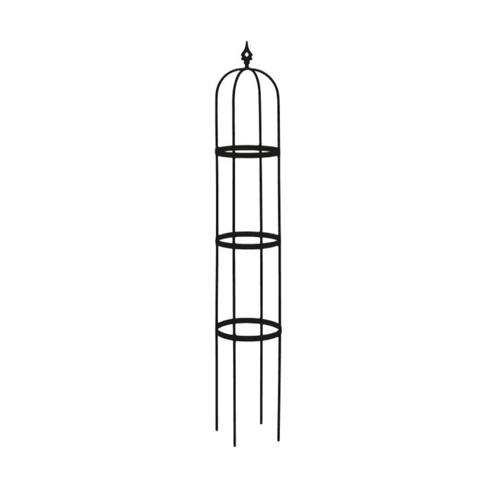 Opora/obelisk TARN kulatá se špicí kovová černá 175cm