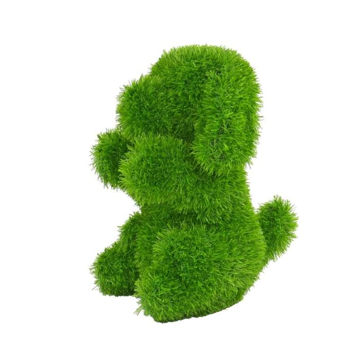 Levně Pes sedící z umělého trávníku (polyesteru) zelený 35cm